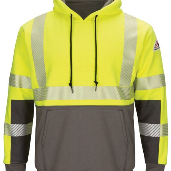 Men's Tall Hi-Visibility Color-Blocked Hooded Sweatshirt Thumbnail